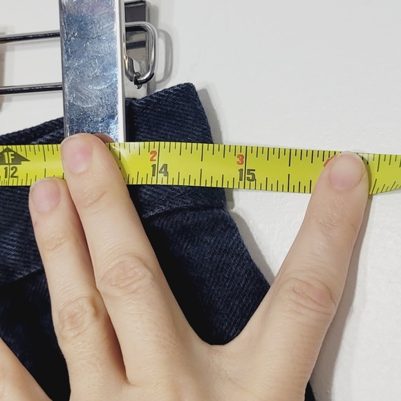 COBRA JEANS Vintage Black 100% Cotton Wide Leg Short Unisex Oversized Size 31 - Picture 12 of 14